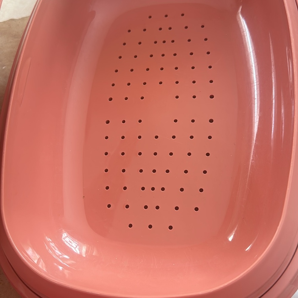 Retro 1980s 1990s Mauve Tupperware steamer colindar tray - Picture 5 of 7